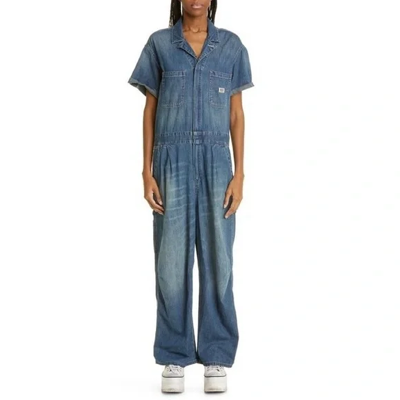 💕 R13 Debbie short sleeve coverall in Windsor blue size S JLo jumpsuit onesie - Picture 12 of 13